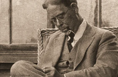 Close-up historical photo of theosophist John Garrigues with his pipe, illustrating Gabriel Blechman’s personal memories and reflections.