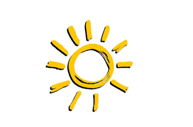 Ilustração estilizada de um Sol amarelo radiante, representando a renovação cíclica e a magia do final de ano.