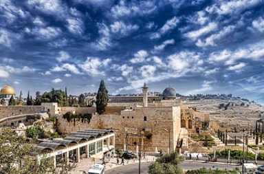 View of the Temple Mount in Jerusalem, illustrating Israel as a Utopia.