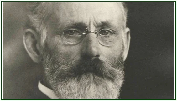 Black and white historical portrait of theosophical writer Robert Crosbie, illustrating the article Mercy and the Law of Karma.