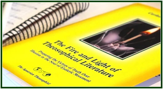 The yellow cover of the book The Fire and Light of Theosophical Literature by Carlos Cardoso Aveline.