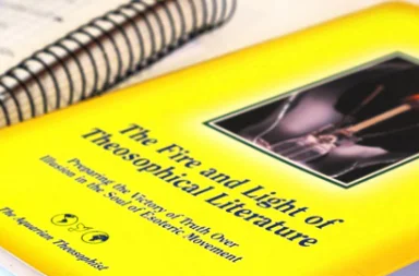 The yellow cover of the book The Fire and Light of Theosophical Literature by Carlos Cardoso Aveline.