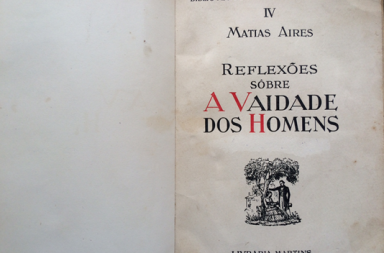 Página de rosto da edição de 1941 da obra Reflexões Sobre a Vaidade dos Homens, de Matias Aires, exibindo detalhes bibliográficos e tipografia antiga.