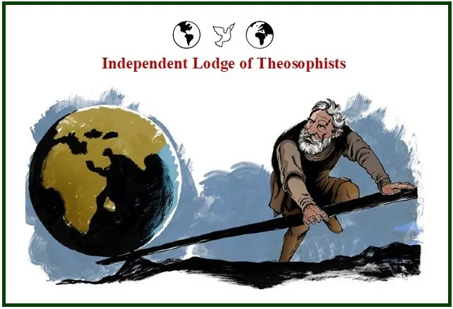 Illustration of Archimedes using a lever to move the planet Earth, representing individual moral responsibility.