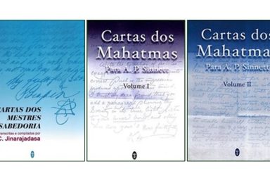 Capas dos livros Cartas dos Mestres de Sabedoria e Cartas dos Mahatmas volumes um e dois, pilares da teosofia original.