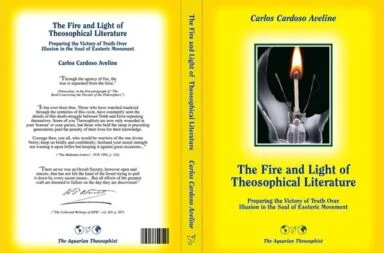 Capa e contracapa do livro sobre teosofia original "The Fire and Light" do autor Carlos Cardoso Aveline.